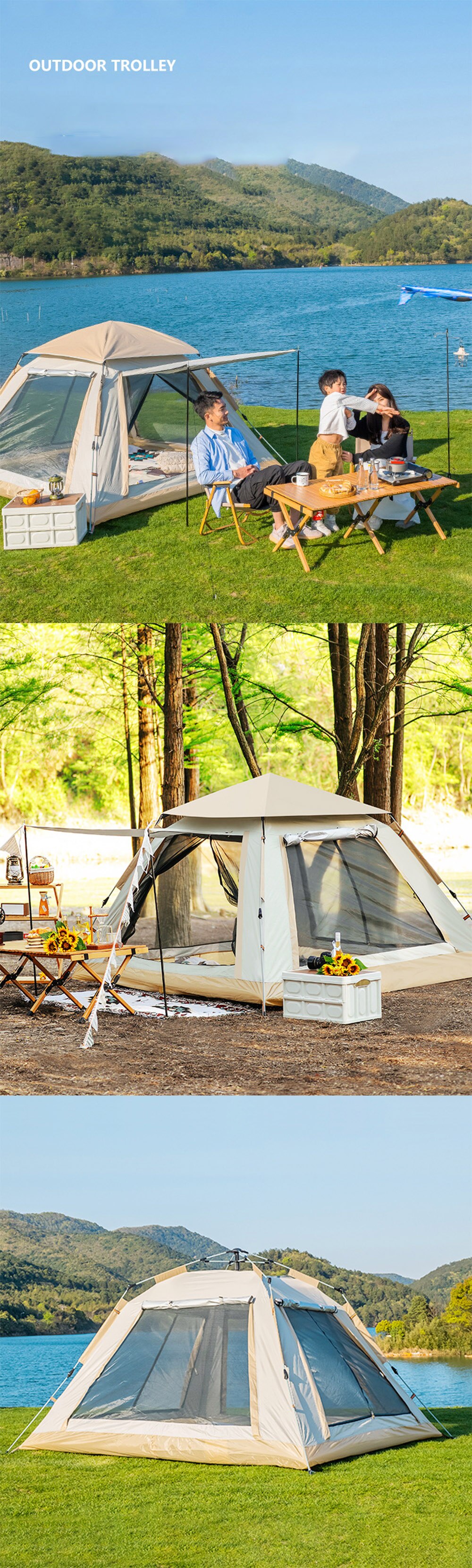 Cheap Goat Tents Pop Up  Portable Camp Tents Shelters lightweight Waterproof Windproof  for Camping Hiking Mountaineering 4 Season Tent   